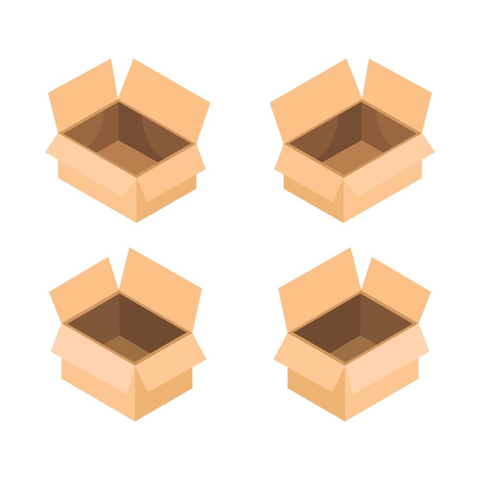 isometrische doos ingesteld op witte achtergrond vector