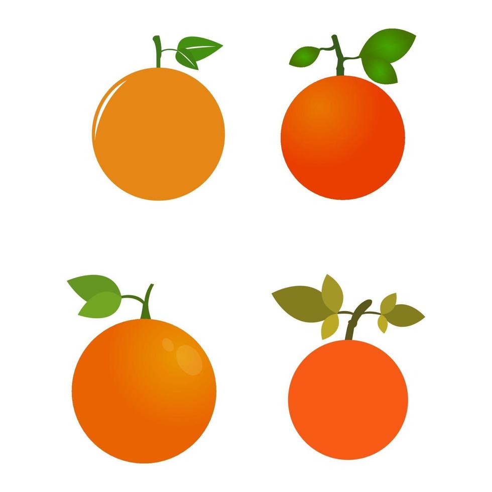 set sinaasappelen vector