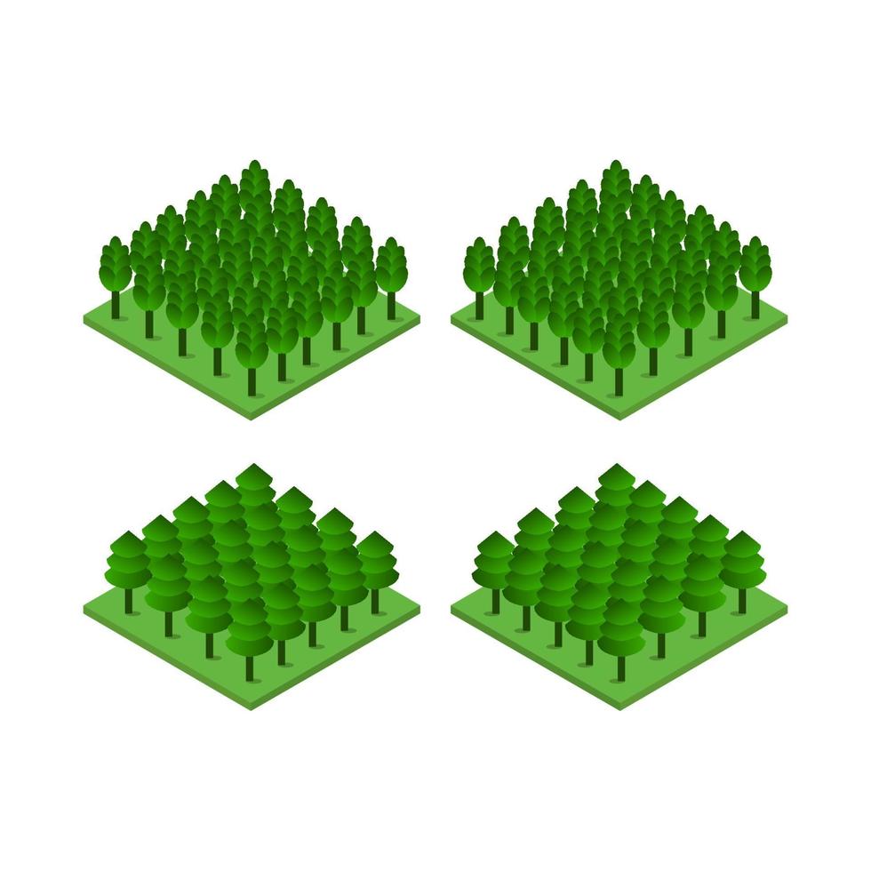 aantal bomen op witte achtergrond vector