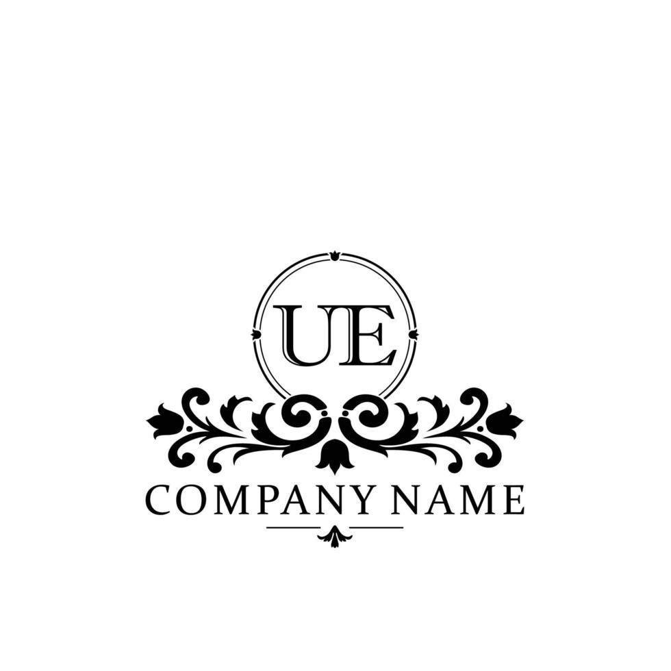 brief ue bloemen logo ontwerp. logo voor Dames schoonheid salon massage kunstmatig of spa merk vector