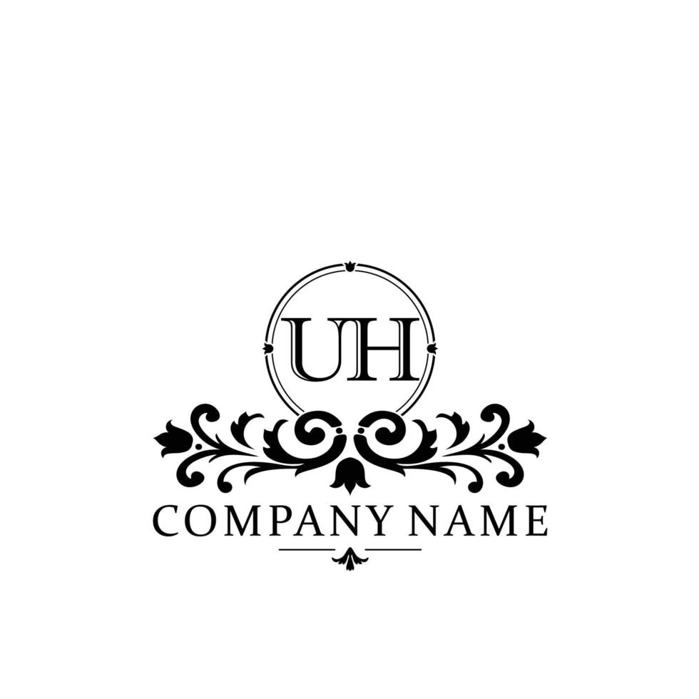 brief uh bloemen logo ontwerp. logo voor Dames schoonheid salon massage kunstmatig of spa merk vector