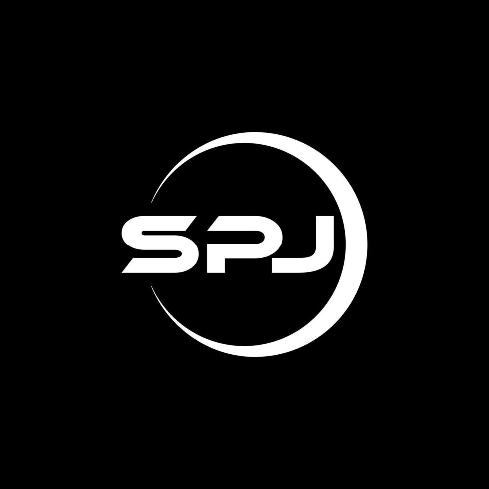 spj brief logo ontwerp in illustratie. vector logo, schoonschrift ontwerpen voor logo, poster, uitnodiging, enz.