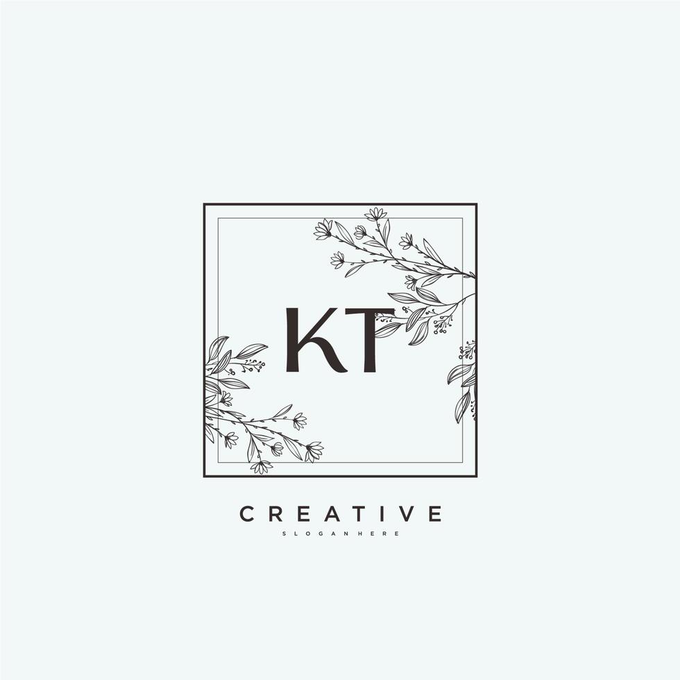 kt schoonheid vector eerste logo kunst, handschrift logo van eerste handtekening, bruiloft, mode, juwelen, boetiek, bloemen en botanisch met creatief sjabloon voor ieder bedrijf of bedrijf.