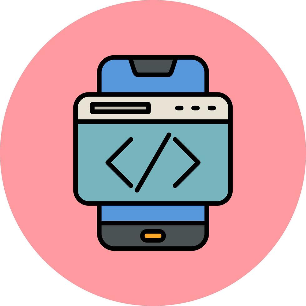 smartphone codering vector icoon