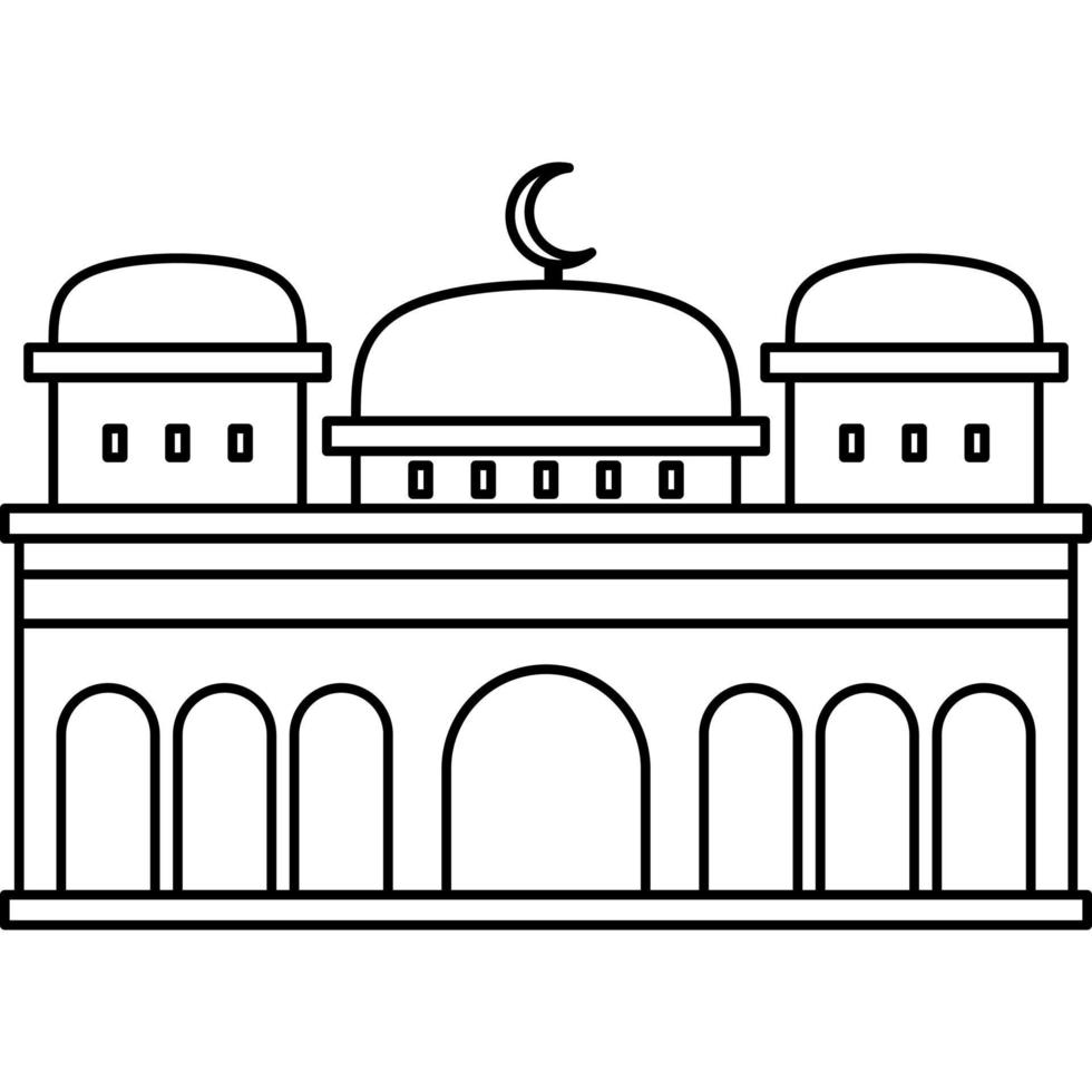 illustratie vector grafisch ontwerp hand- tekening stijl van moslim moskee