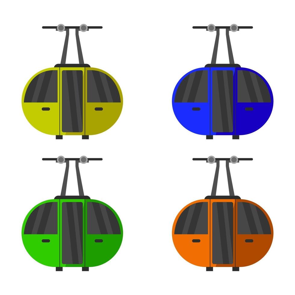 set van kabelbaan op witte achtergrond vector