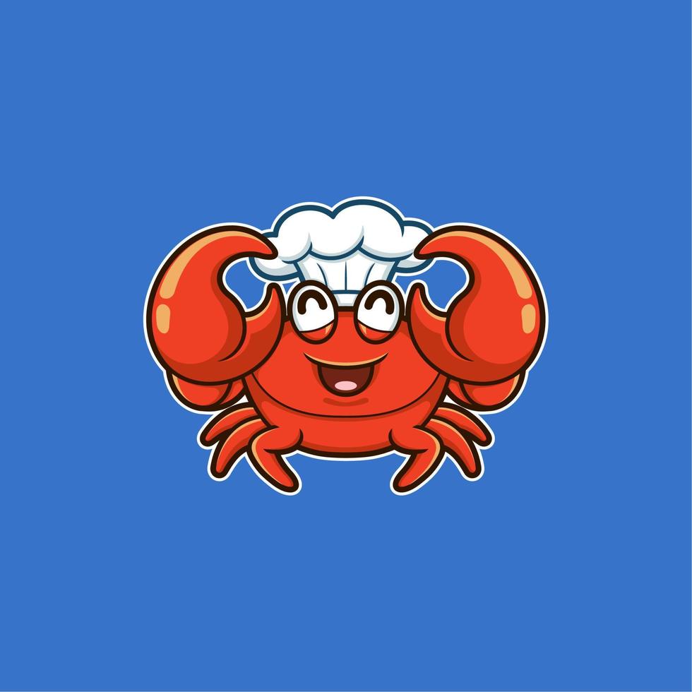 schattig tekenfilm krab chef vector