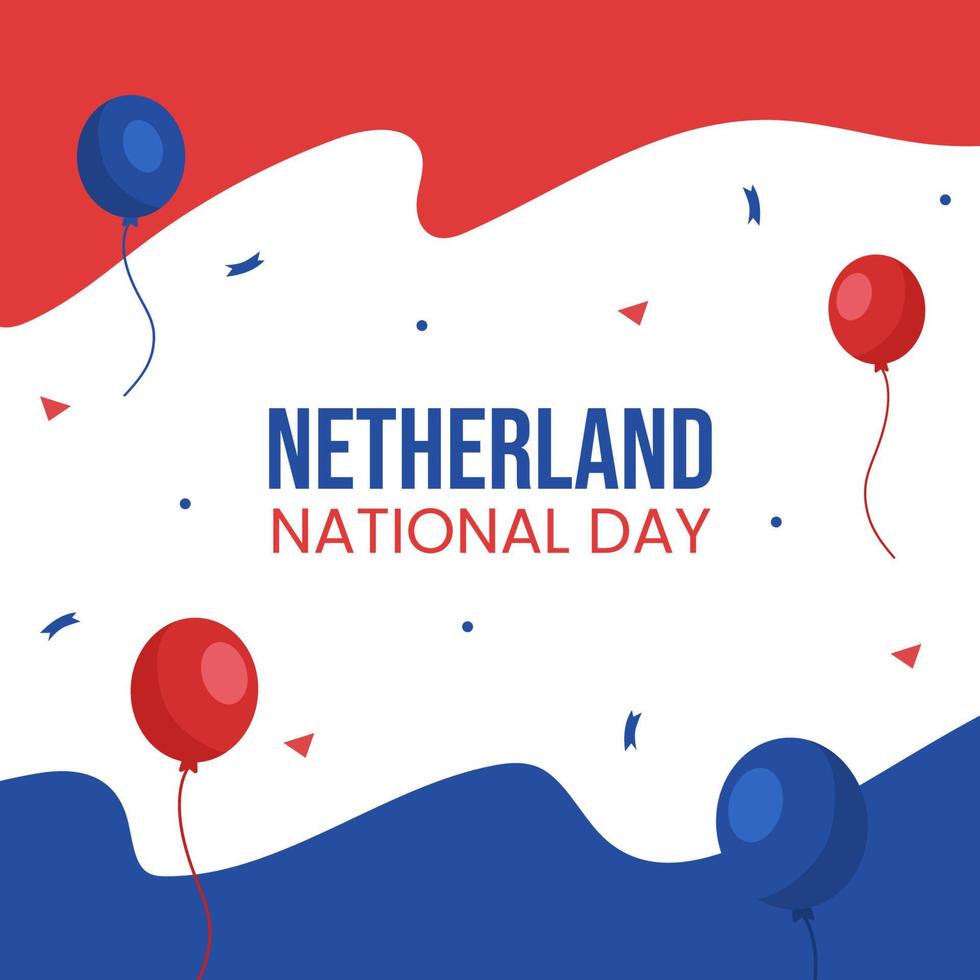 gelukkig Nederland nationaal dag sociaal media achtergrond illustratie tekenfilm hand- getrokken Sjablonen vector