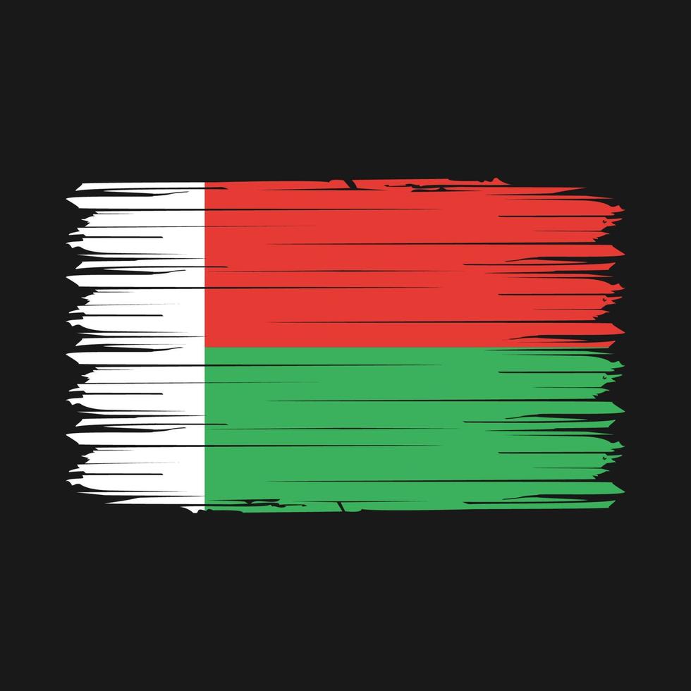 Madagascar vlag borstel vector illustratie