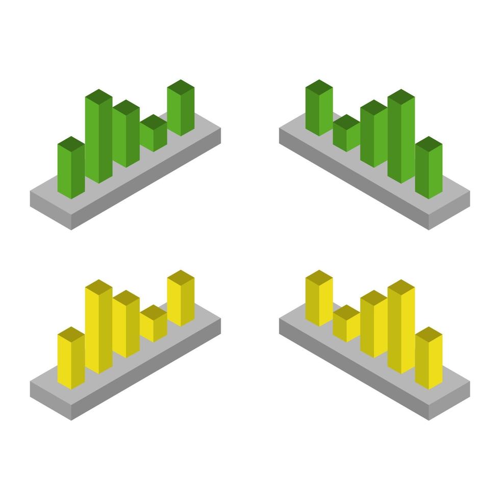 staafdiagram ingesteld op witte achtergrond vector