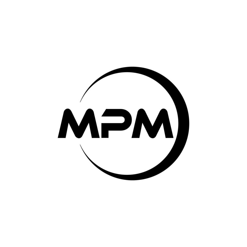 mpm brief logo ontwerp in illustratie. vector logo, schoonschrift ontwerpen voor logo, poster, uitnodiging, enz.