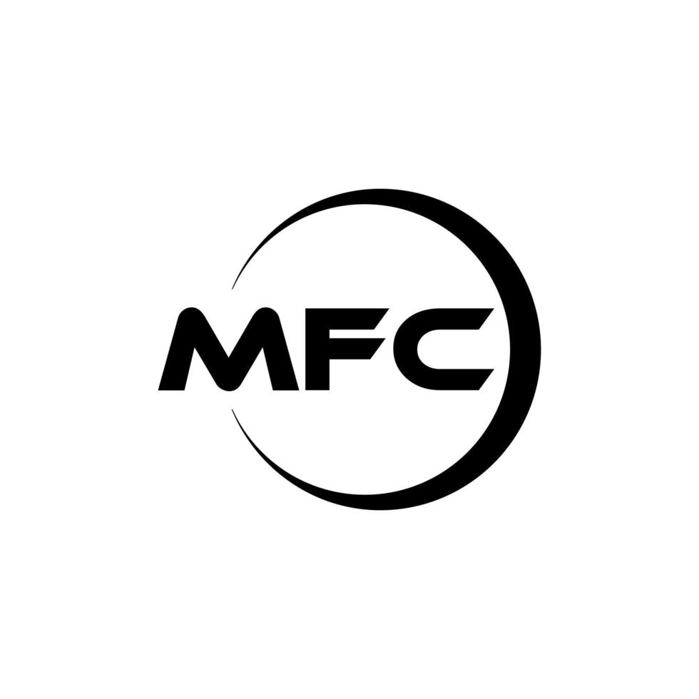 mfc brief logo ontwerp in illustratie. vector logo, schoonschrift ontwerpen voor logo, poster, uitnodiging, enz.