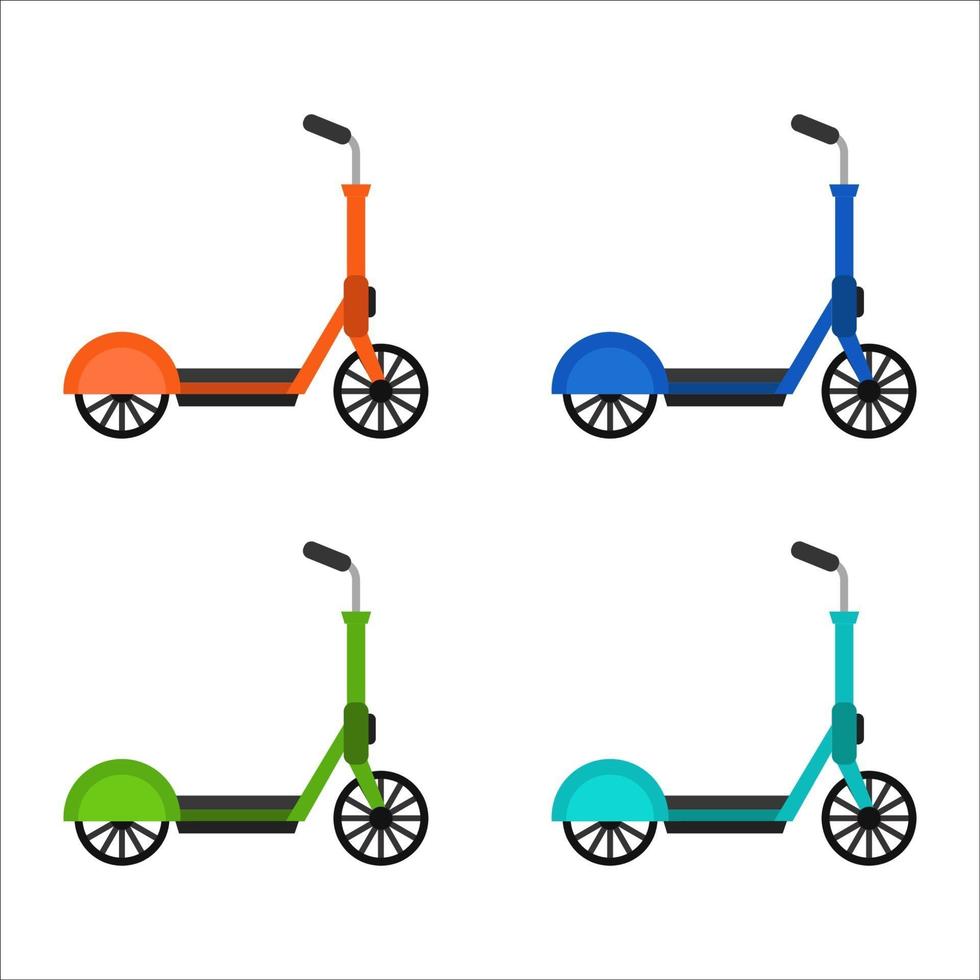 aantal scooters op witte achtergrond vector