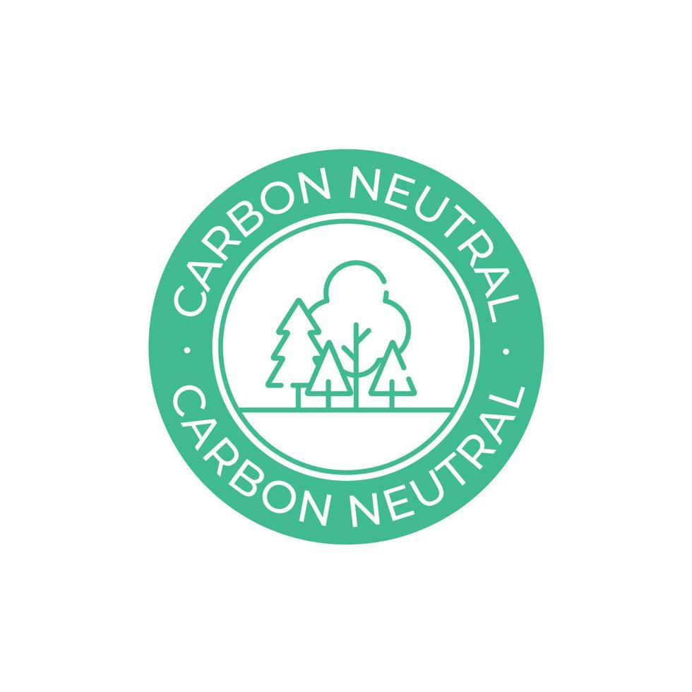koolstof neutrale etiket vector icoon