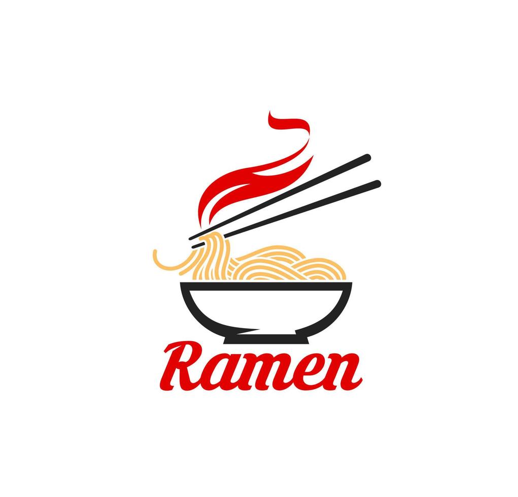 Japans ramen, Aziatisch keuken voedsel restaurant icoon vector