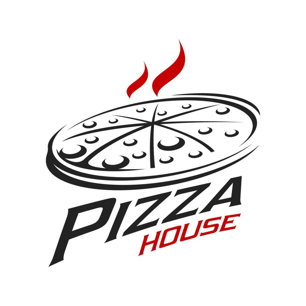 pizza huis icoon, Italiaans restaurant maaltijd symbool vector