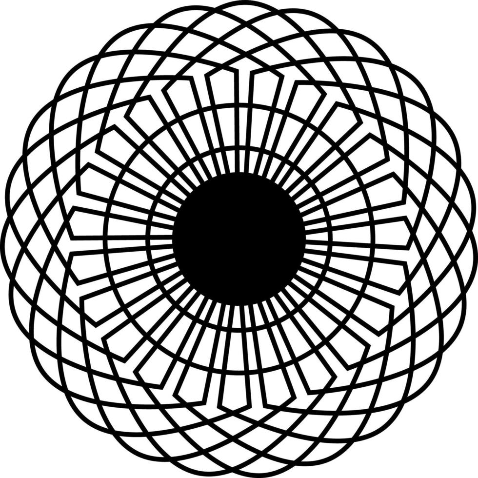 zwart en wit spiraal mandala kunst ontwerp vector