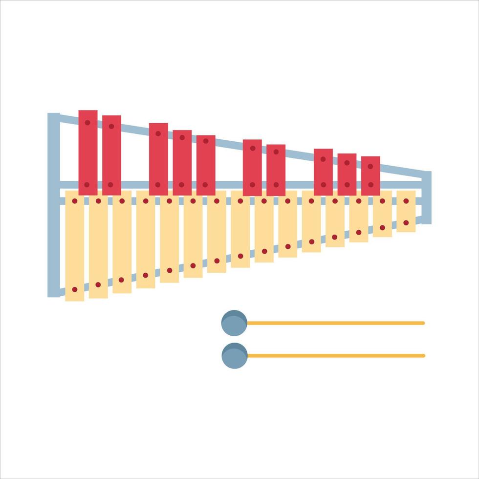 musical instrument xylofoon en stok voor uw muziek- thema vector