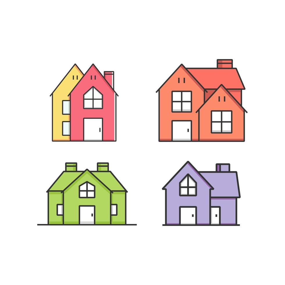 vectorillustratie van huizen en woningen vector