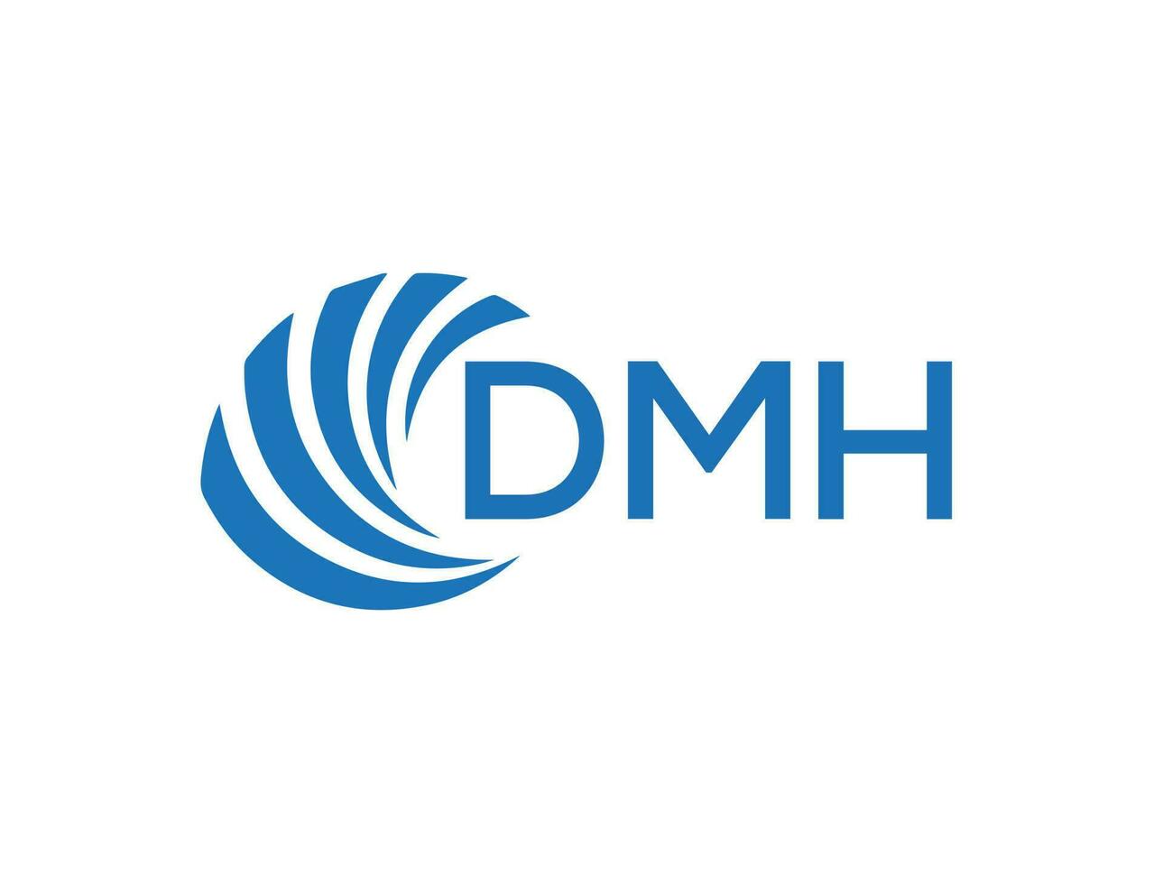 dmh brief logo ontwerp Aan wit achtergrond. dmh creatief cirkel brief logo concept. dmh brief ontwerp. vector