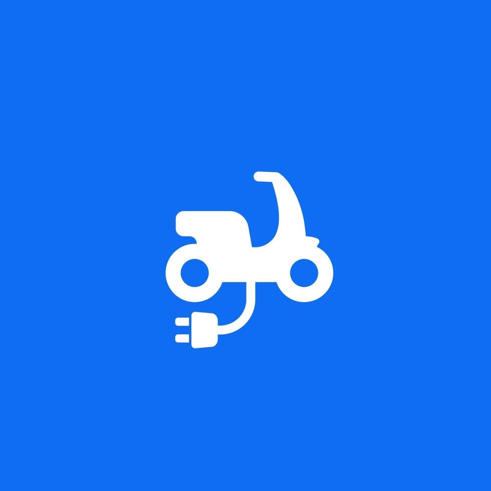 elektrische scooter pictogram op blauw, vector design.eps
