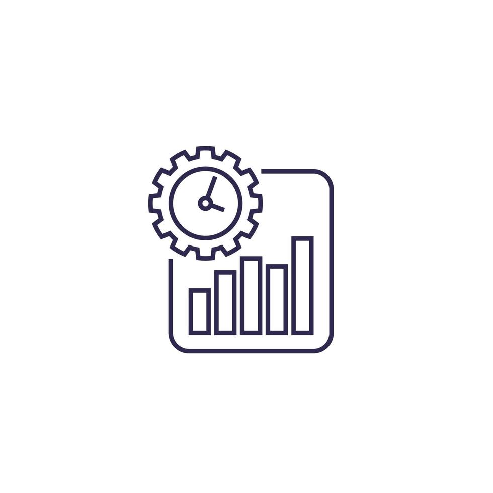 werk productiviteit groei pictogram, lijn vector.eps vector