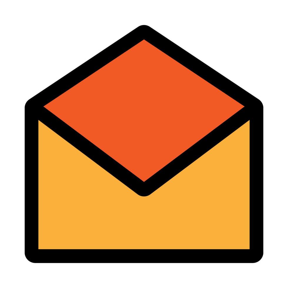 Open e-mail icoon lijn geïsoleerd Aan wit achtergrond. zwart vlak dun icoon Aan modern schets stijl. lineair symbool en bewerkbare hartinfarct. gemakkelijk en pixel perfect beroerte vector illustratie