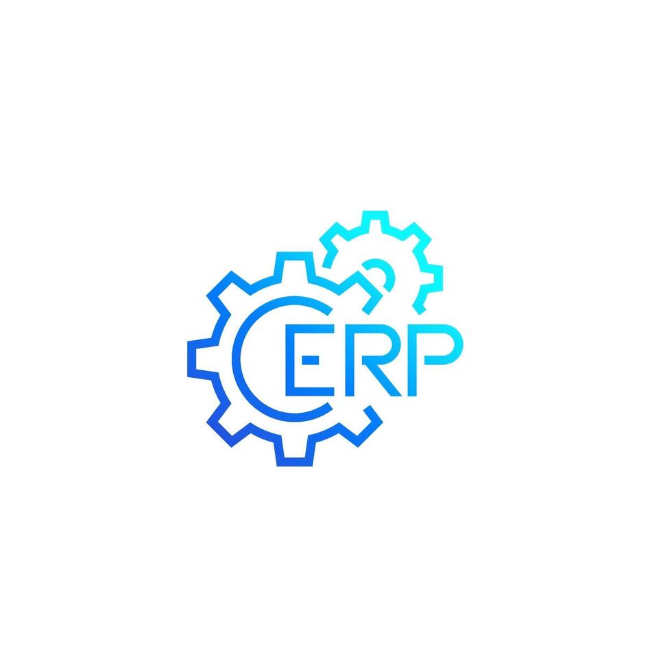 erp, Enterprise Resource Planning-pictogram met gears.eps vector