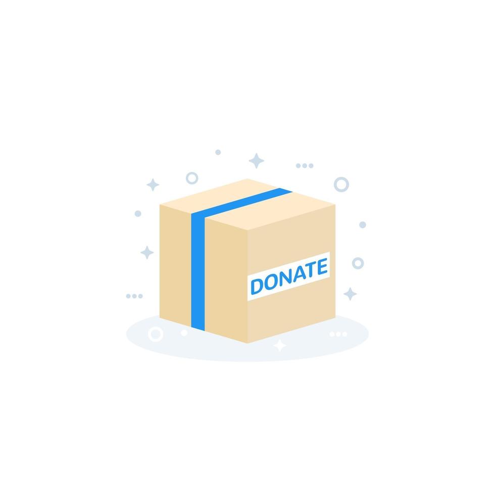 donatie box pictogram, platte vector.eps vector