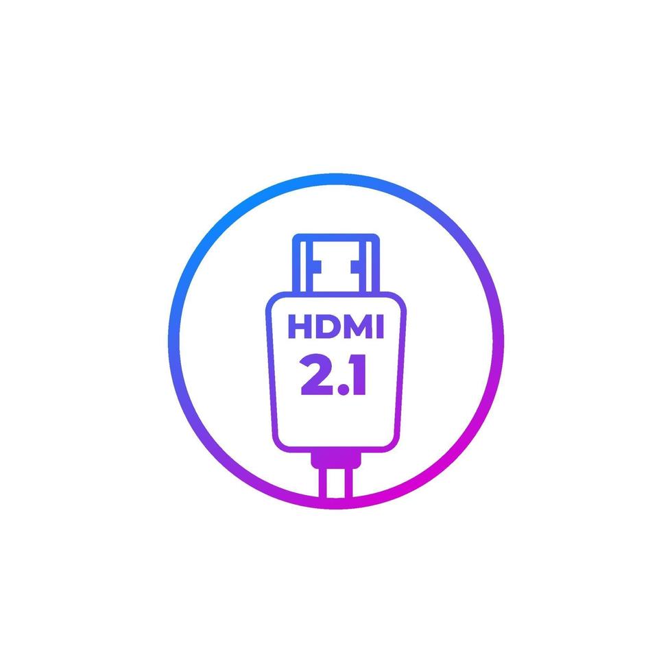 HDMI 2.1 pictogram, vector sign.eps