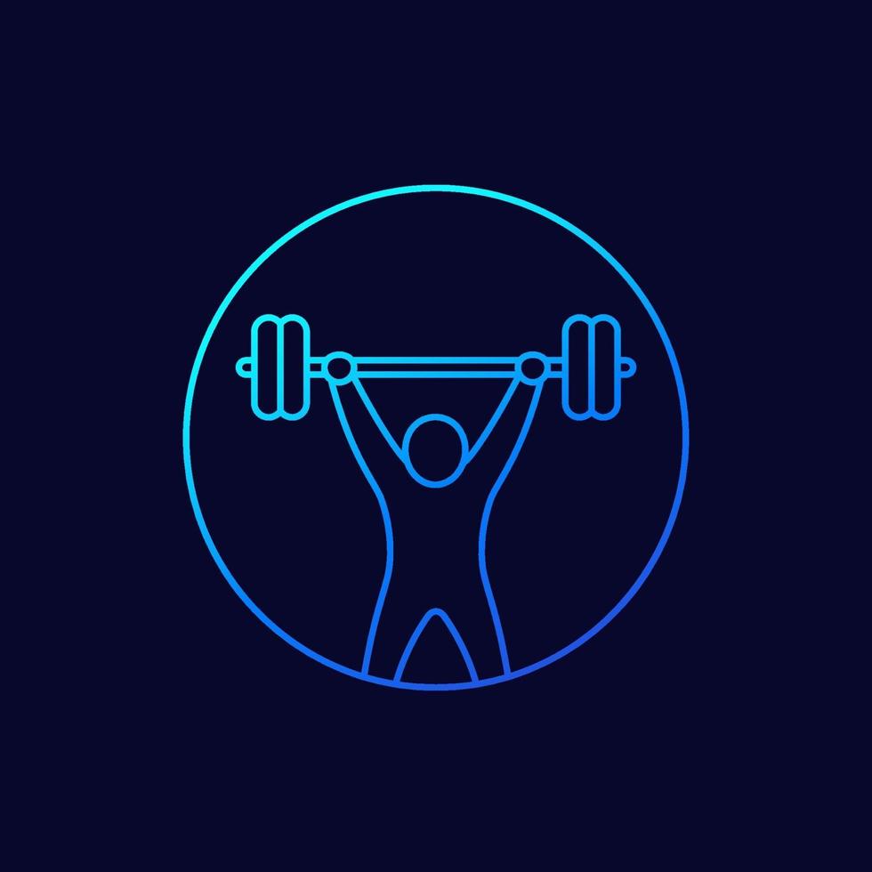 krachttraining pictogram, training, fitness lineaire vector.eps vector