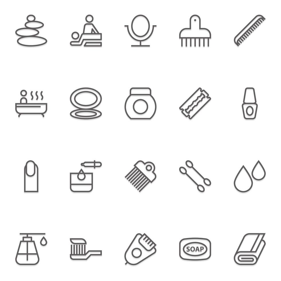 schets pictogrammen voor schoonheid en spa. vector