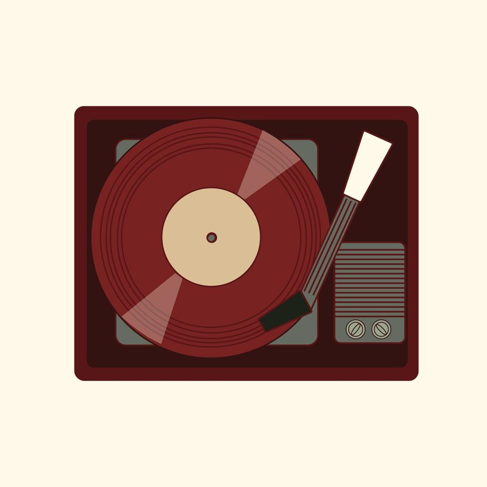 retro stijl vector illustratie van een wijnoogst vinyl Vermelding speler