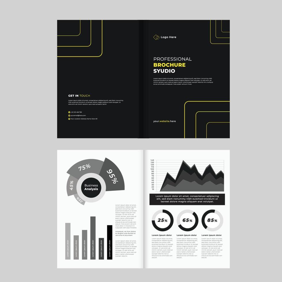 architectuur tweevoudig brochure ontwerp vector