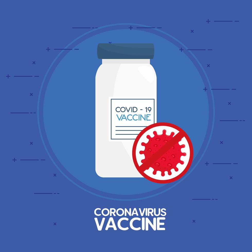 flesje met coronavirusvaccin vector