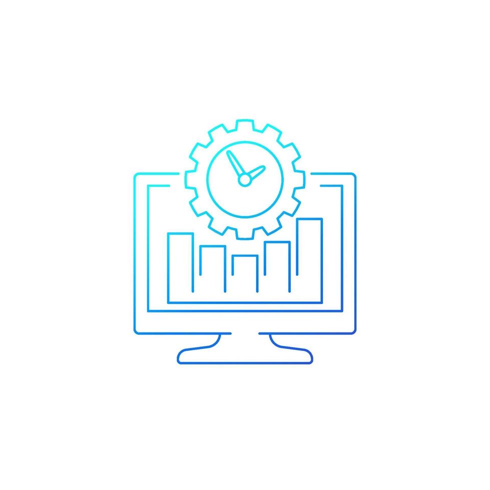 werk productiviteit pictogram, lijn vector.eps vector