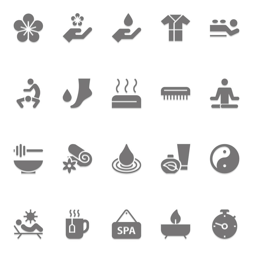 glyph pictogrammen voor schoonheid en spa. vector