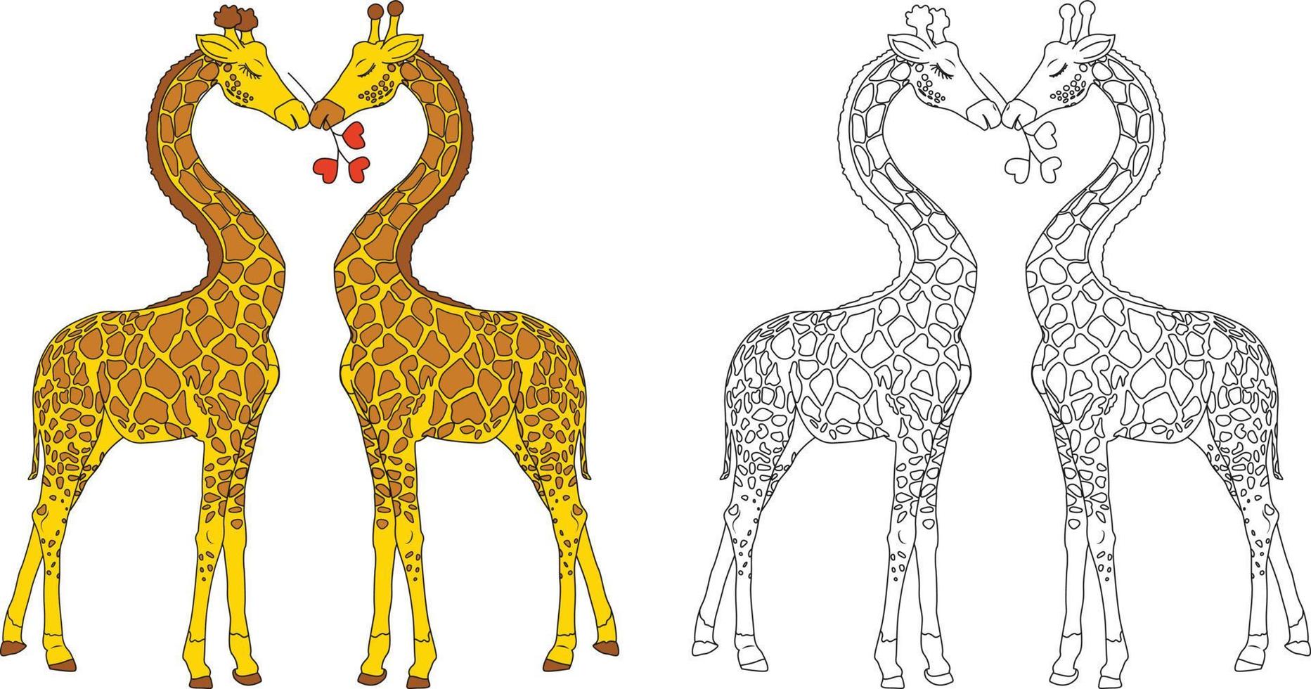 giraffe kleur bladzijde. kleur boek voor kinderen zwart en wit. giraffe vector. giraffe illustratie en geïsoleerd lijn kunst. vector