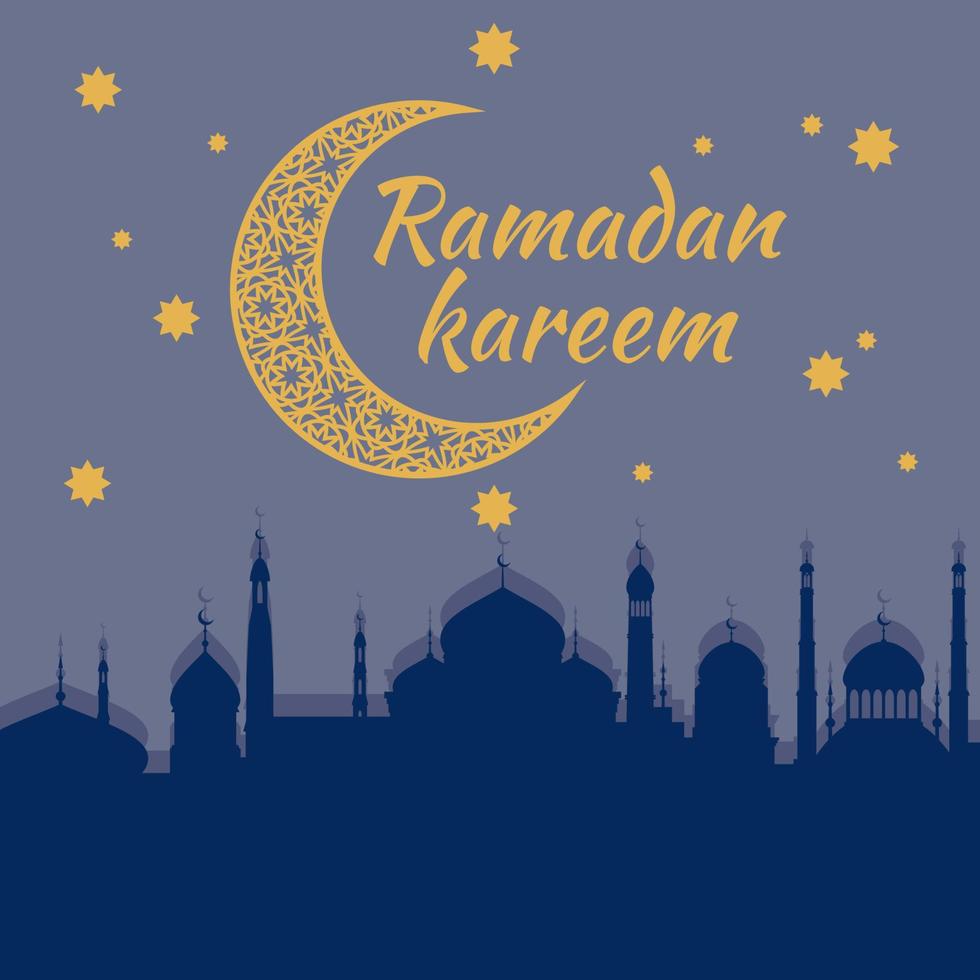 Ramadan kareem achtergrond moskee Islamitisch religie moslim plaats van aanbidden vector illustratie ontwerp