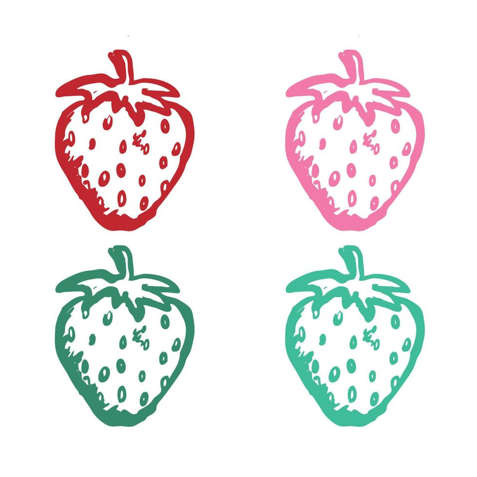 tuin aardbei fruit icoon, aardbei fruit, aardbei icoon, fruit icoon, aardbei logo vector pictogrammen in meerdere kleuren