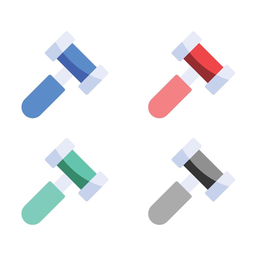 rechter hamer hamer icoon, hamer rechter icoon, rechter of veiling hamer icoon, hamer pictogrammen in meerdere kleuren vector