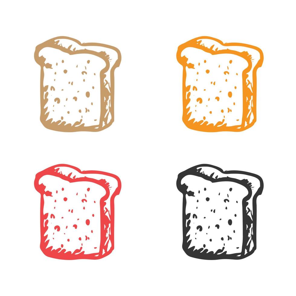 brood plakjes icoon, wit brood icoon, brood brood bakkerij bun logo vector pictogrammen in meerdere kleuren