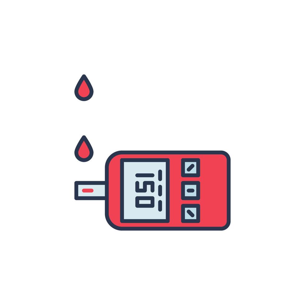 rood glucose toezicht houden op vector concept gekleurde icoon of symbool