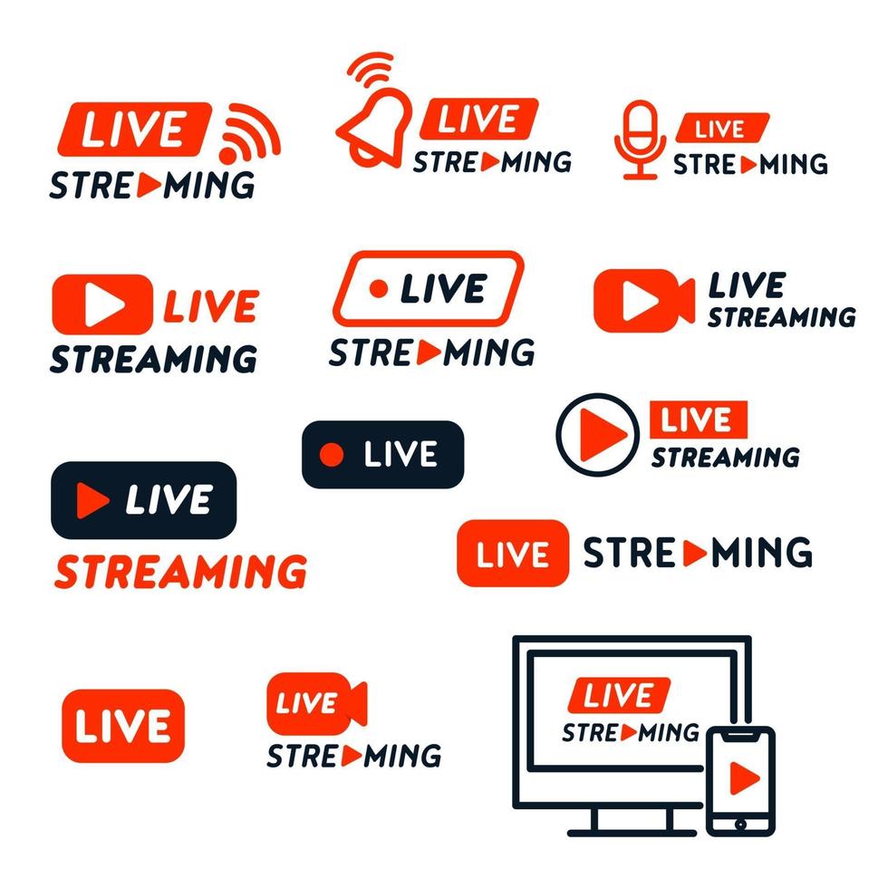 ontwerp van live streaming banners vector