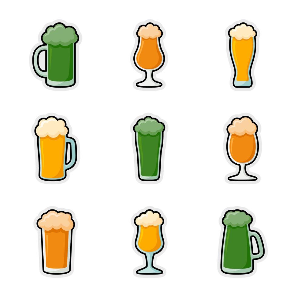 collecties van bier sticker stickers vector