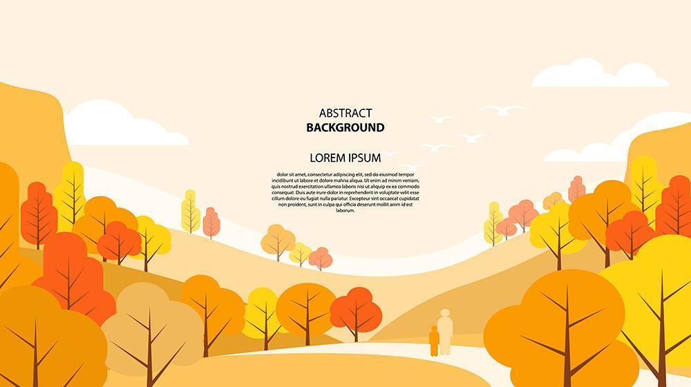 abstracte platte herfst landschap-achtergrond vector