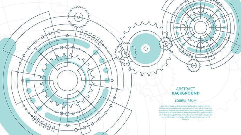 abstracte platte versnellingen tecnology achtergrond vector