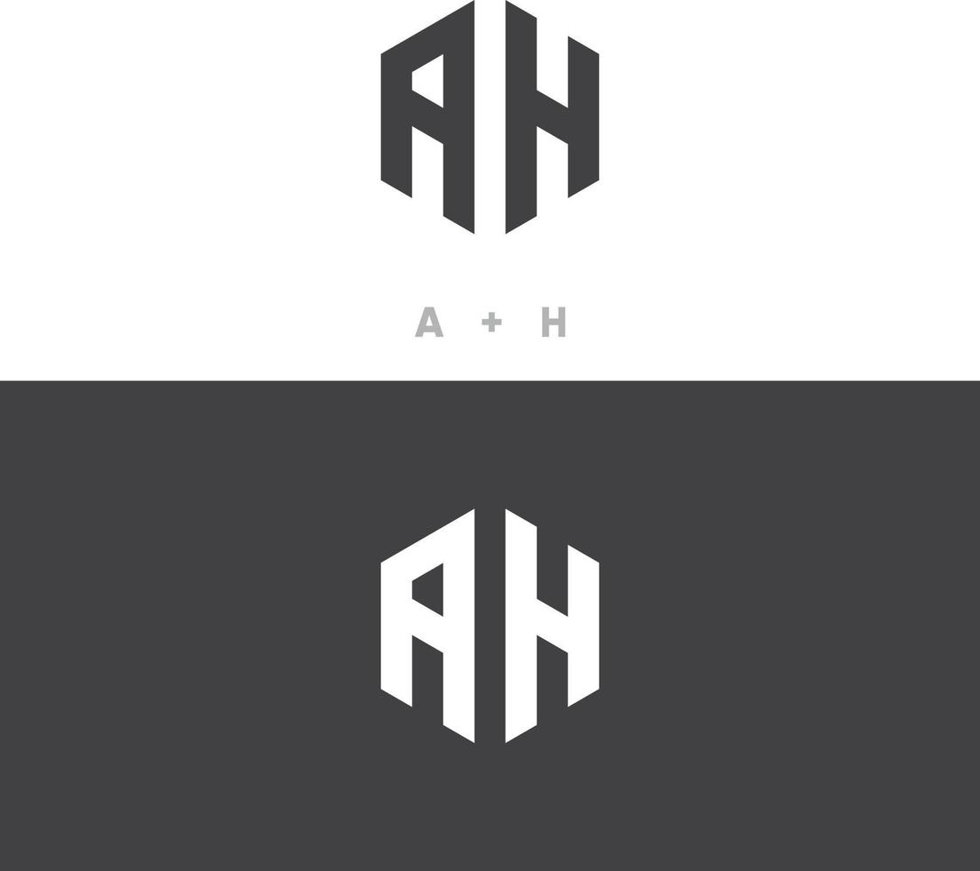 alfabet brief icoon logo Ah, brief logo vector
