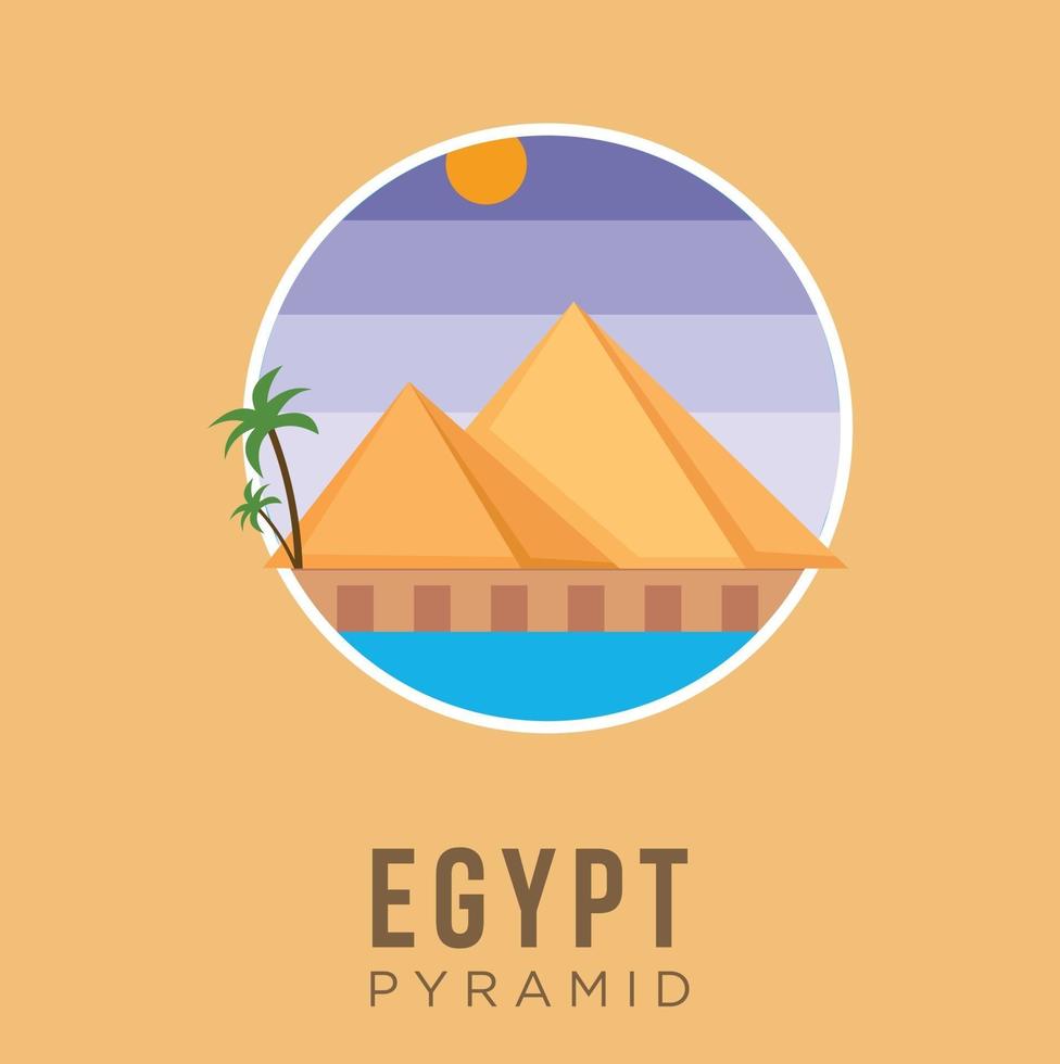 piramide van Egypte geschiedenis oriëntatiepunten cultureel ontwerp vector stock illustratie. reizen en attractie egypte, oriëntatiepunten, toerisme, traditionele cultuur en religie