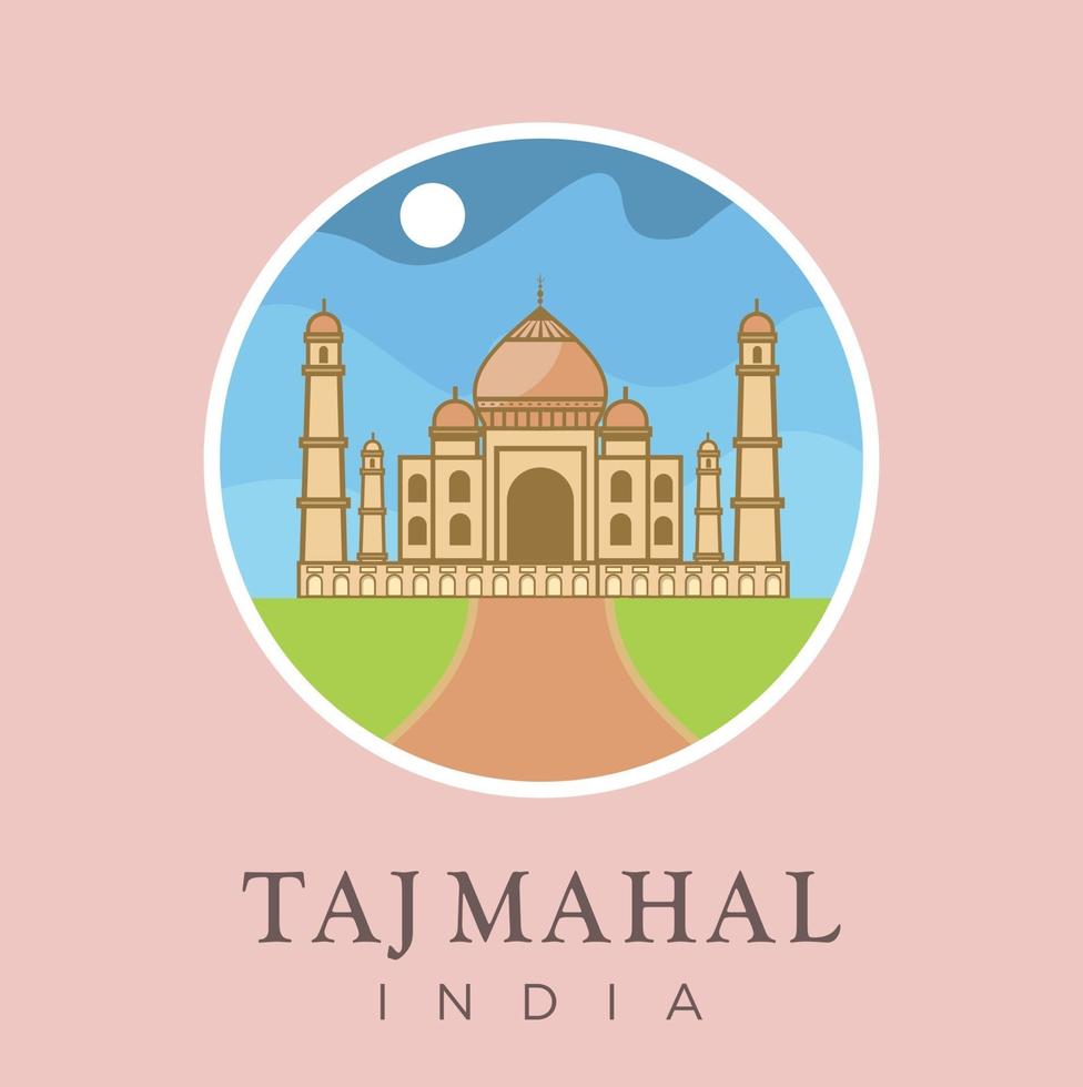 Taj Mahal, Agra, Uttar Pradesh, India Oriëntatiepuntontwerp Vectorillustratie. india reizen en attractie, monumenten, toerisme traditionele cultuur en religie vector